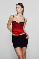 Y2K Lace Panel Color Block Cami Top