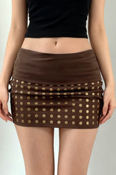 Bodycon Pleated Denim Mini Skort