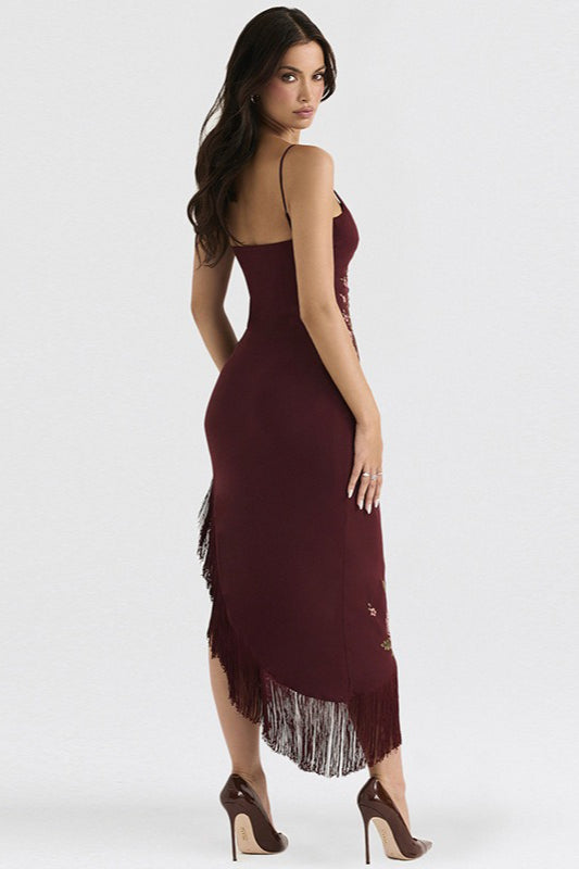 Embroidered Lace Bodycon Mini Dress