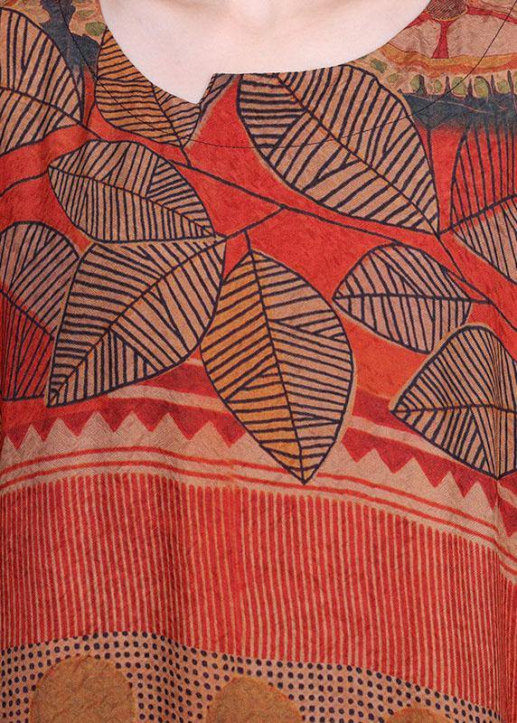 Tribal Print Oversized Kimono Sleeve Round Neck Shift Maxi Dress