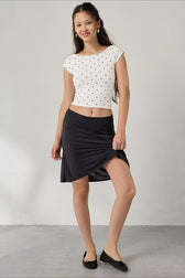 Fitted Boat Neck Slim Fit Crop Top