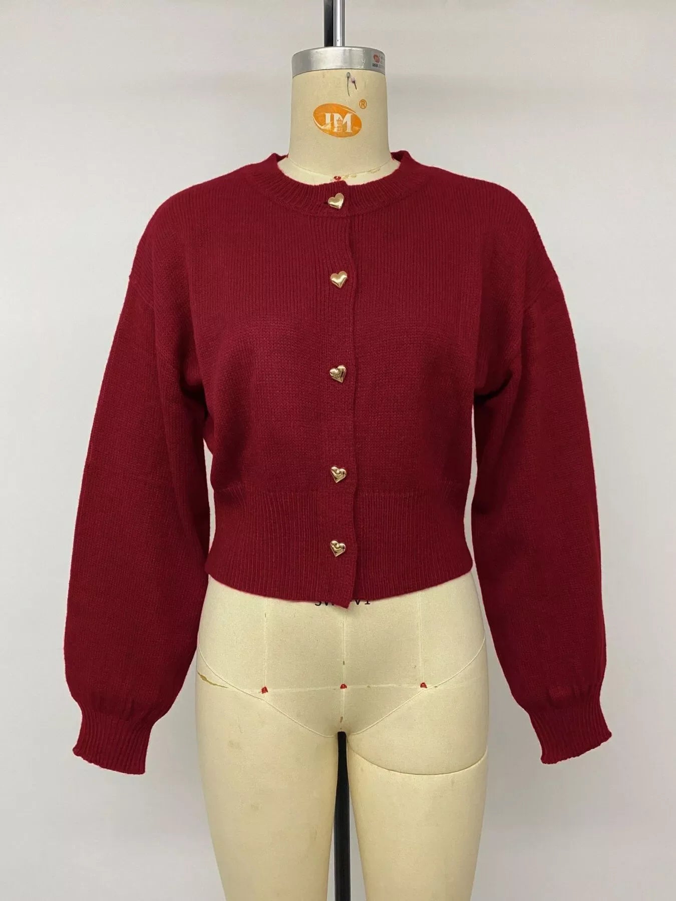 Heart-Button Knit Cardigan