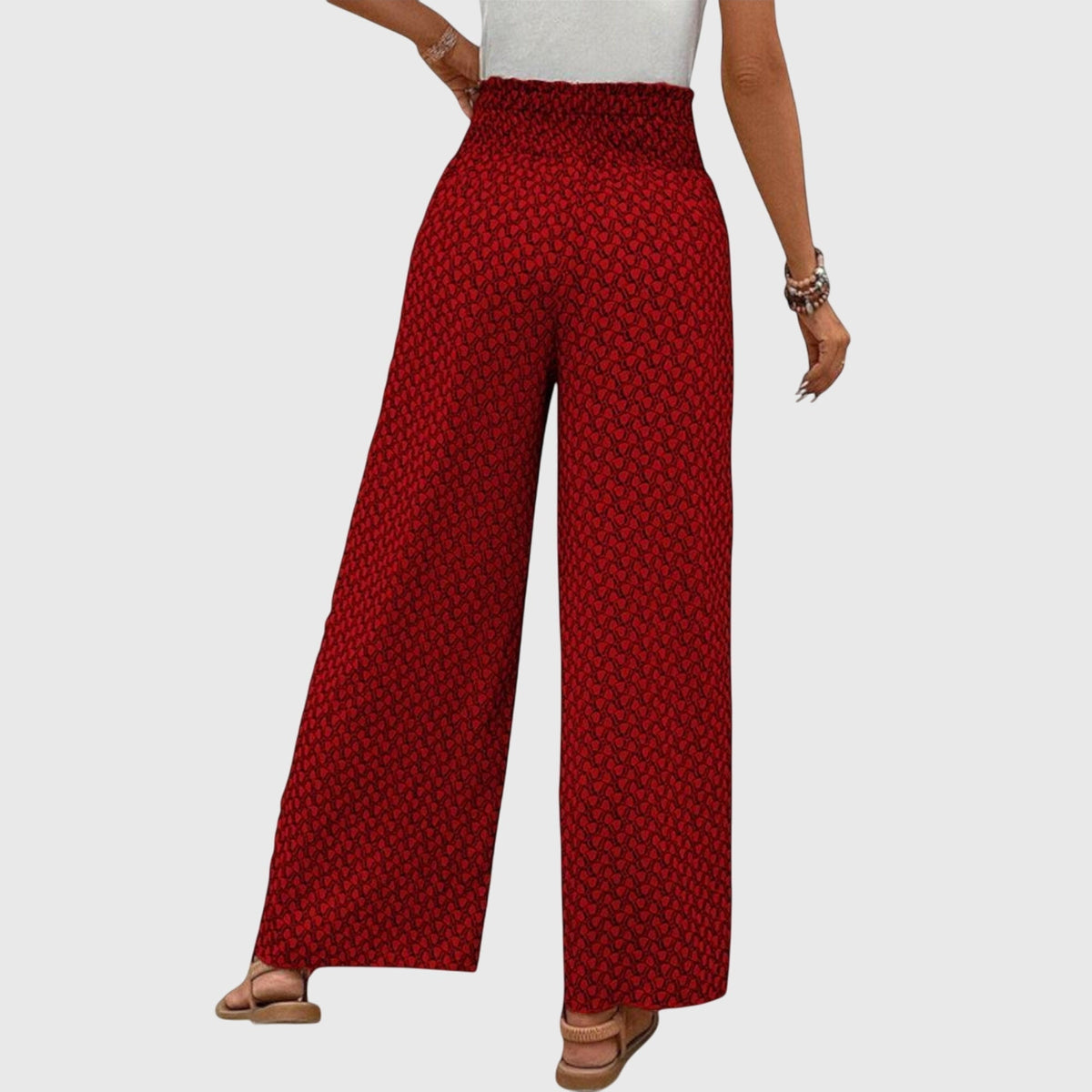 Floral Print High Waist Wide Leg Palazzo Pants