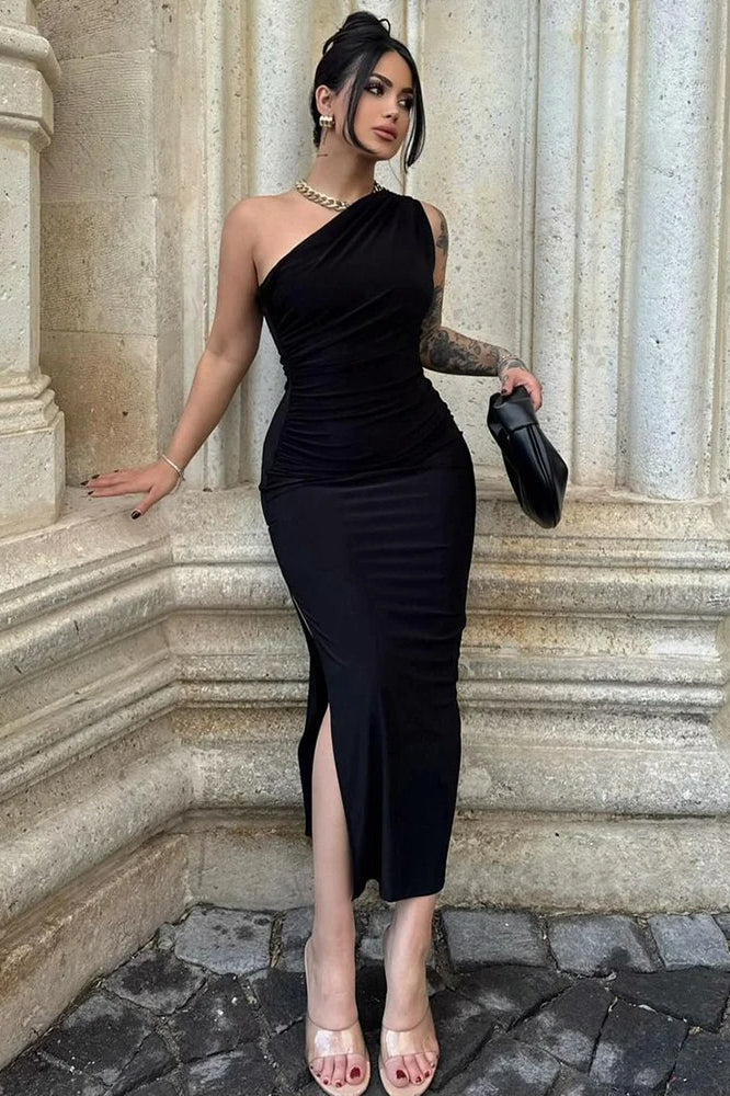 Sleeveless Split Midi Dress
