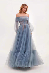 Off-the-Shoulder Sheer Mesh Dress