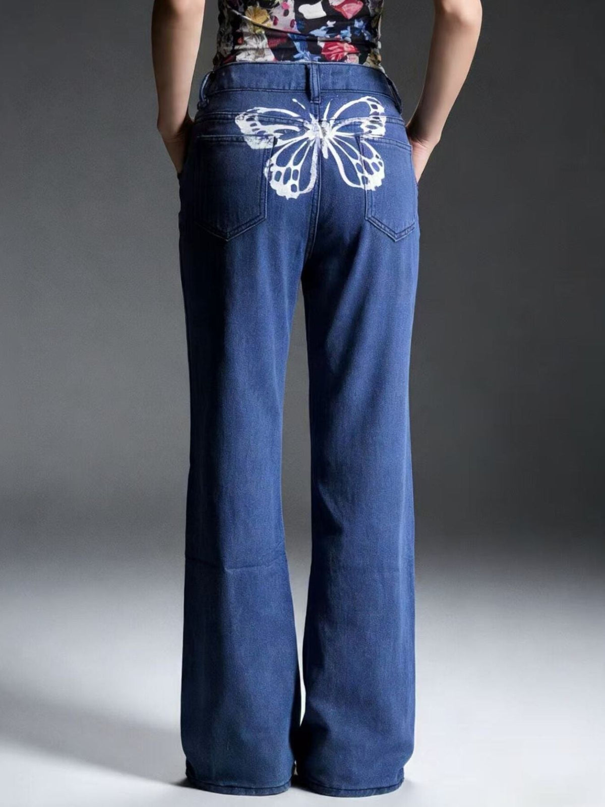 High Waist Five Pocket Full Length Wide Leg Jeans 5
