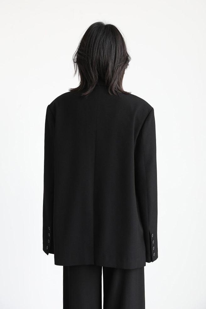 Deconstructed Wide Lapel Draped Blazer