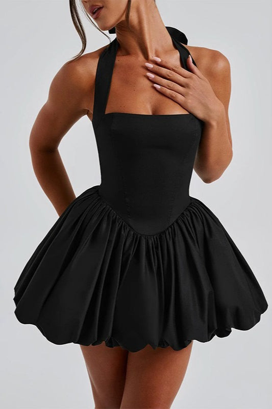 Halter Bow Puff Birthday Dress