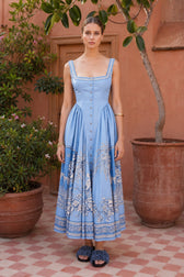 Printed Linen Relaxed Slip Dress