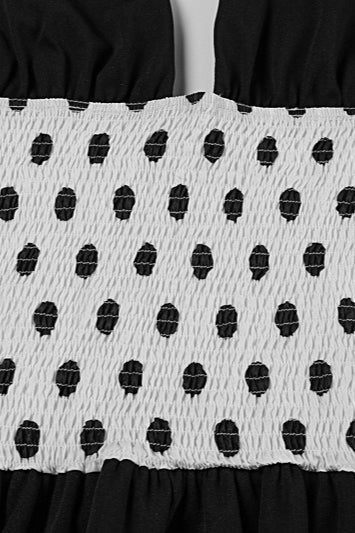 Polka Dot Halter Neck Smocked Bubble Hem Mini Dress 4