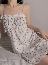 Summer Spaghetti Strap Mini Dress with Floral Print