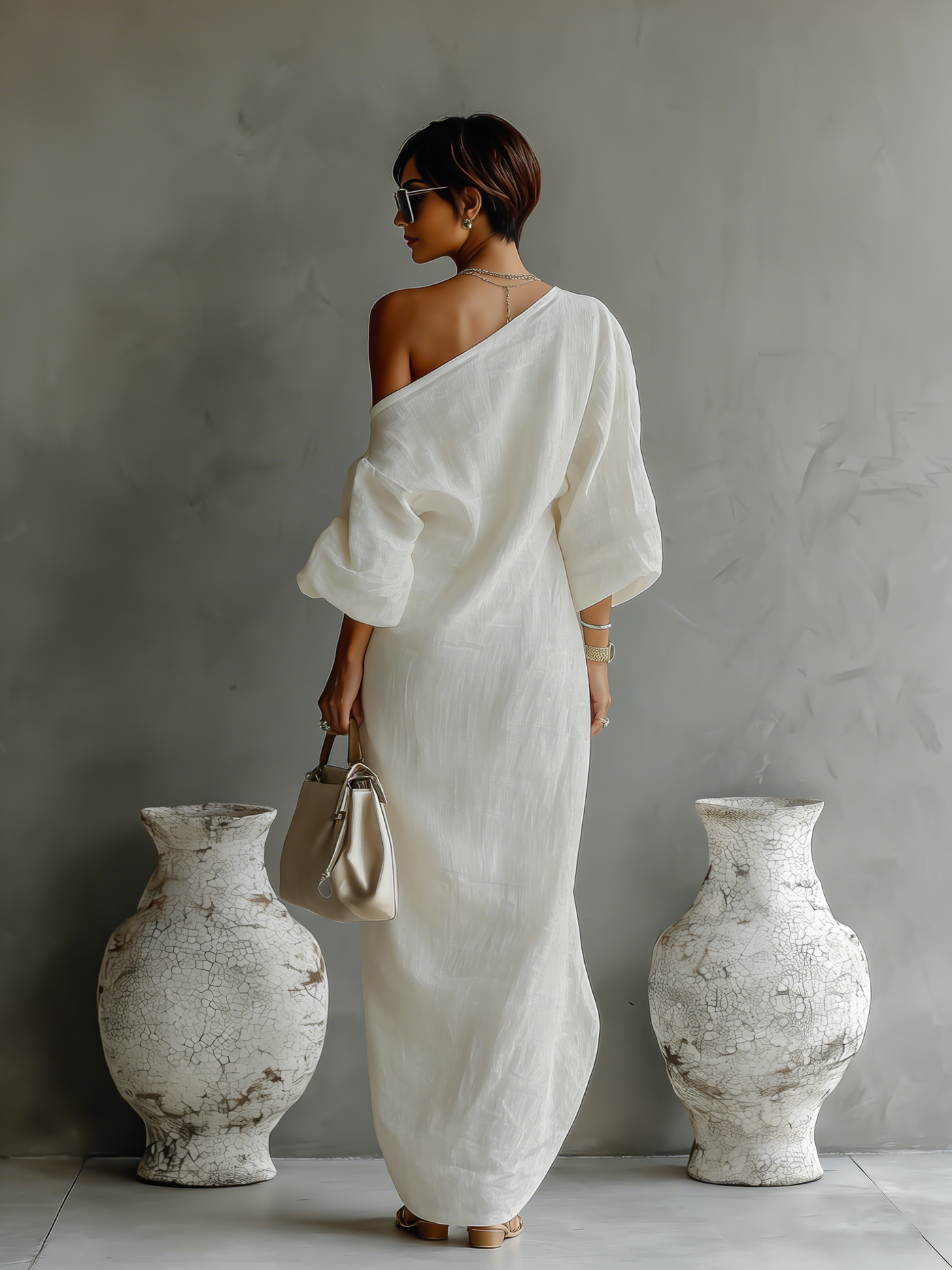 One Shoulder Long Sleeve Maxi Dress Summer 8