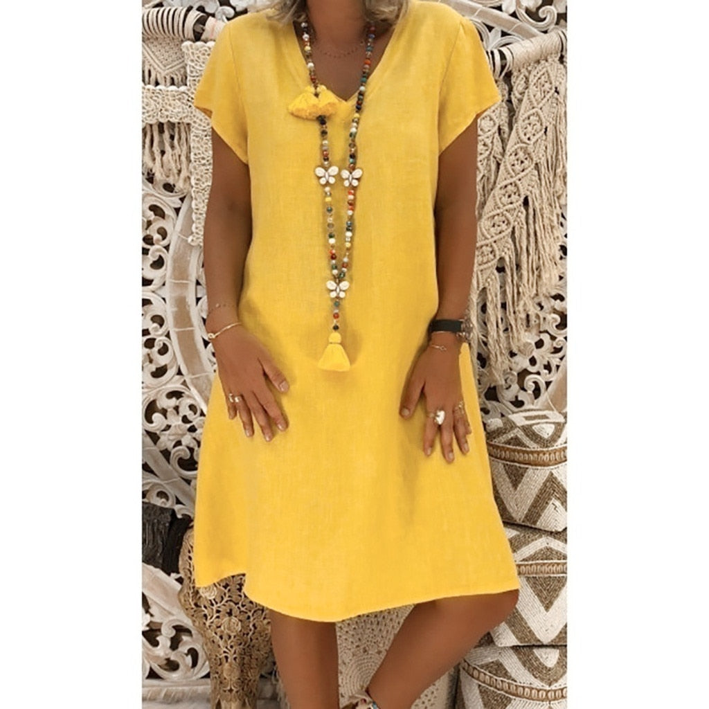Diana Casual, Loose Cotton Dress for Women Versatile Daily Pick