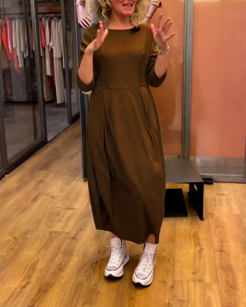 Abigail Elevated Slimming Dress with a Round Neckline Statement Occasion Edit