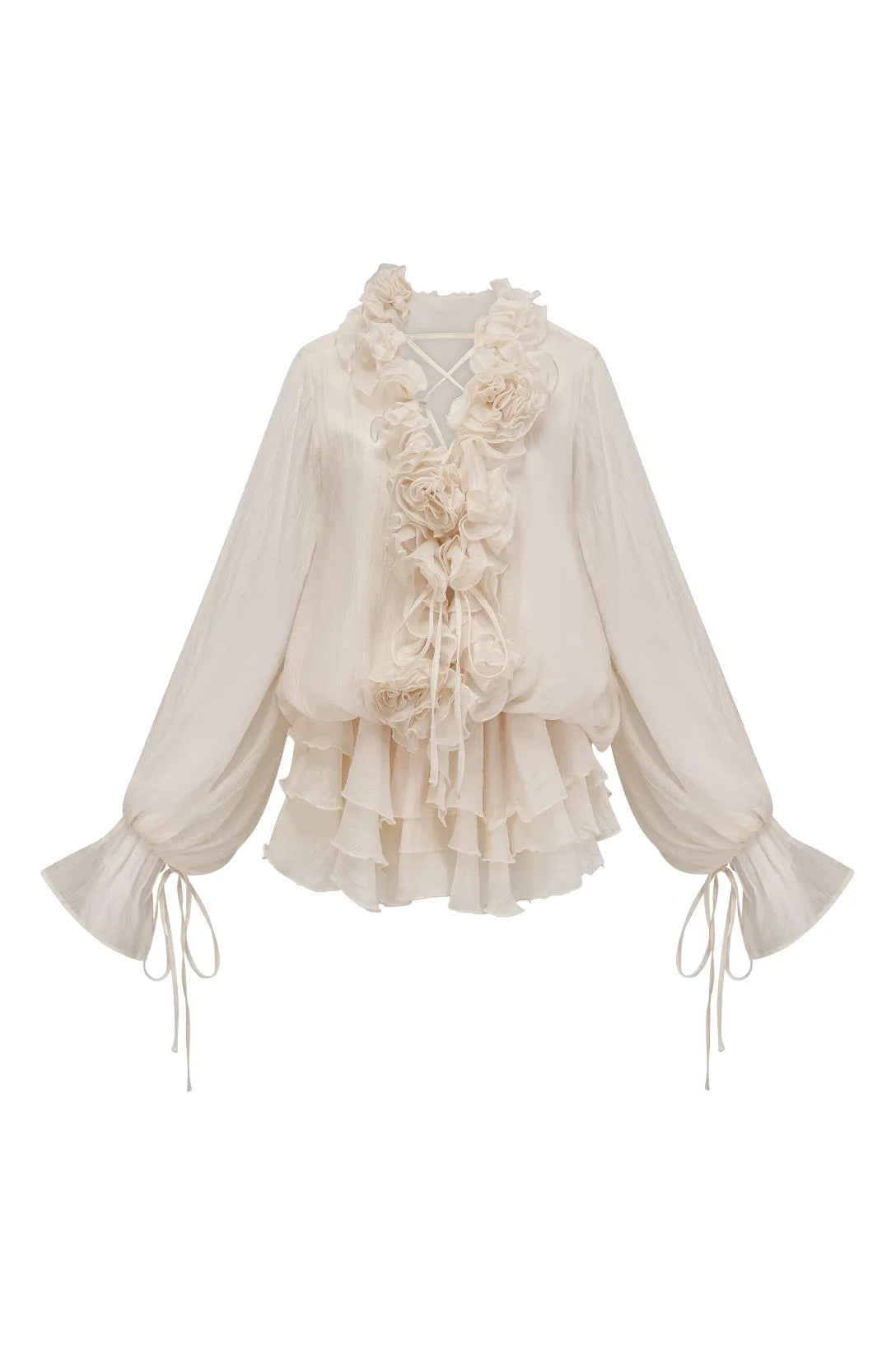 ELODIE FLORAL MINI DRESS Beige