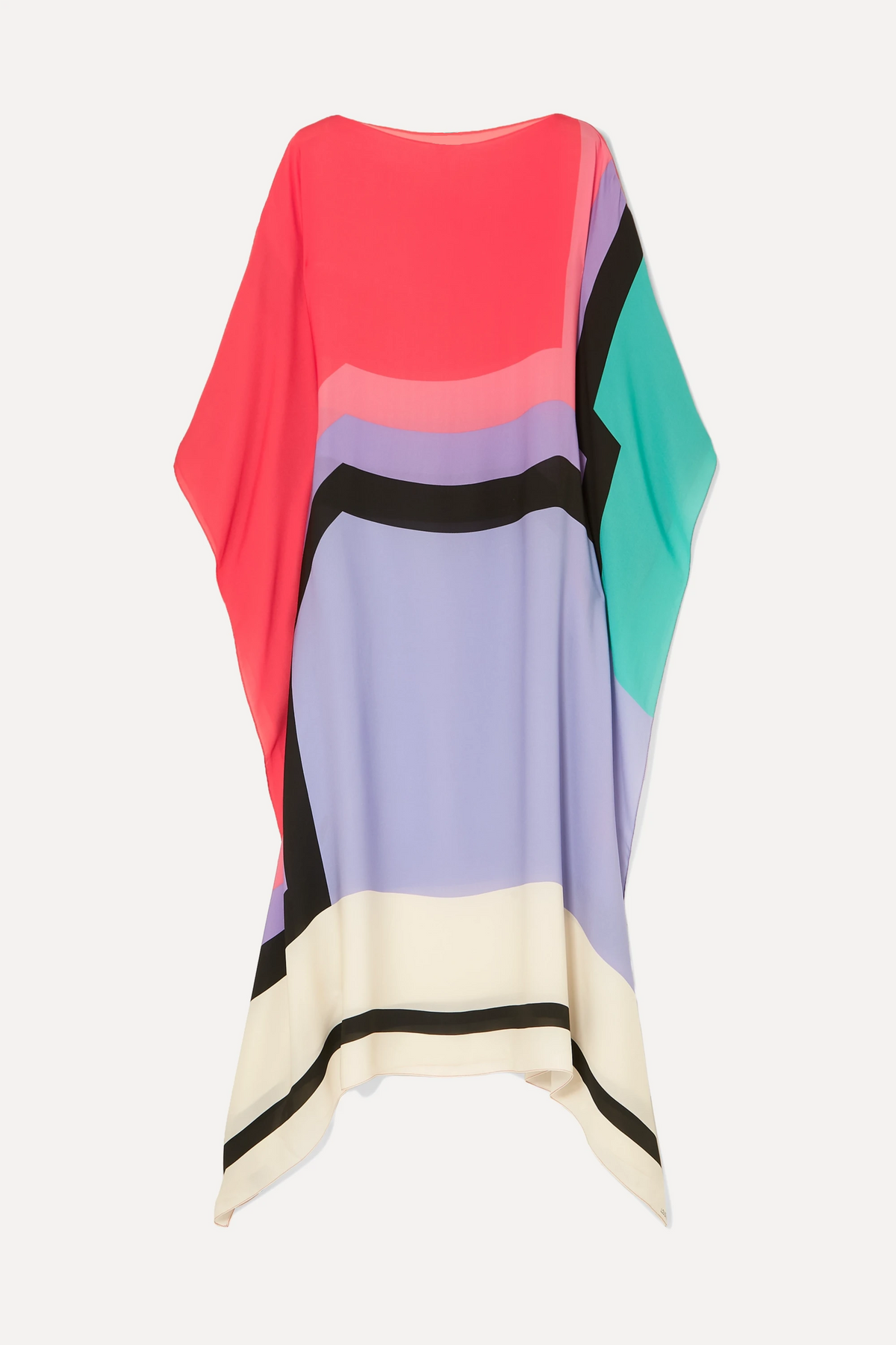 Boat Neck Batwing Sleeve Kaftan Maxi Dress 13