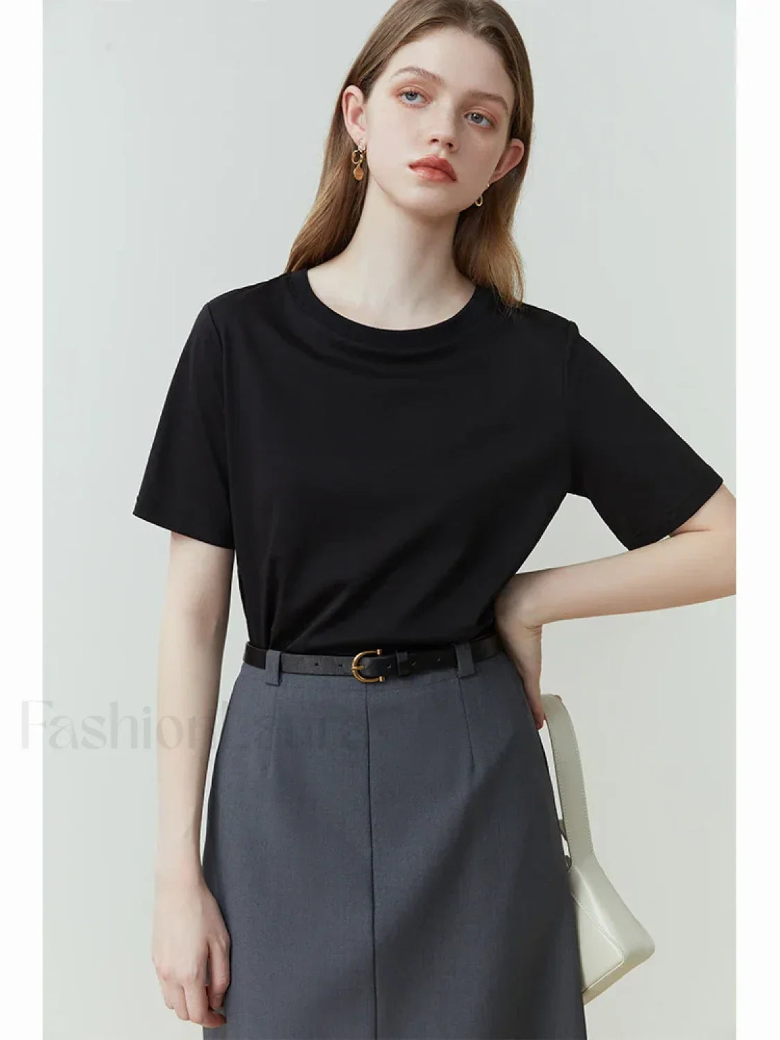 100% Cotton Straight White Black T-Shirt