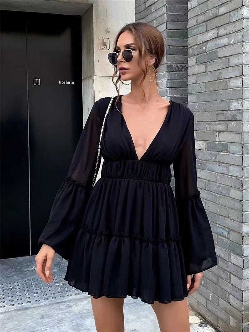 Sexy V neck Chiffon Beach Dress