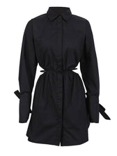 Long Sleeve Cut Out Collared Mini Dress 6