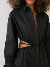Long Sleeve Cut Out Collared Mini Dress 7