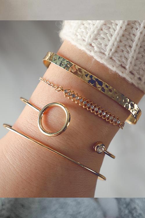 Round Beads Irregular Bracelet Set