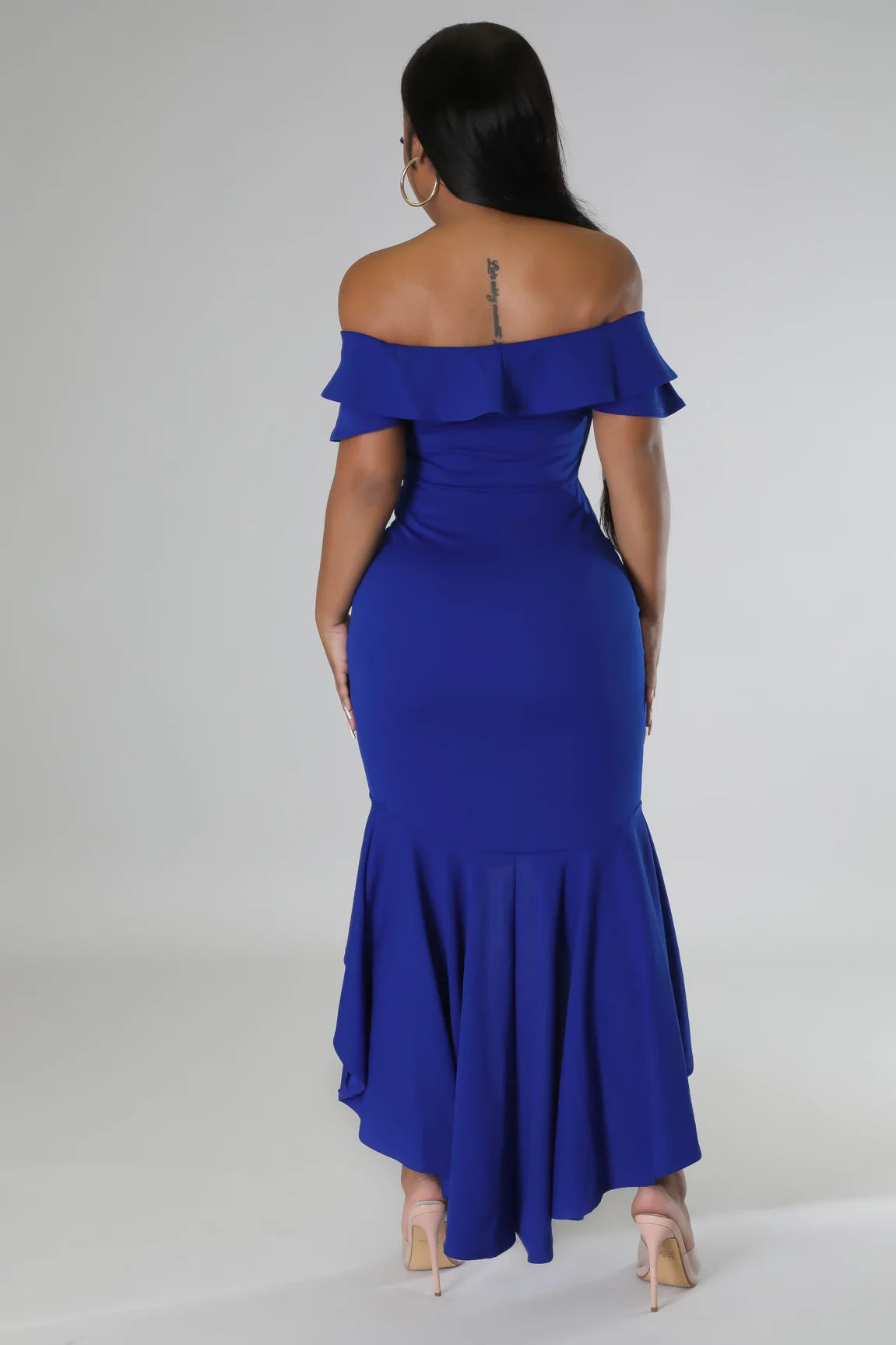 Slim Fit Elegant Ruffle Summer Irregular Asymmetric Women Dress High Split