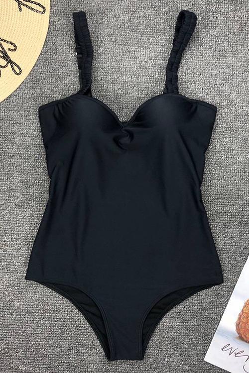 Solid One-piece Swimwear
