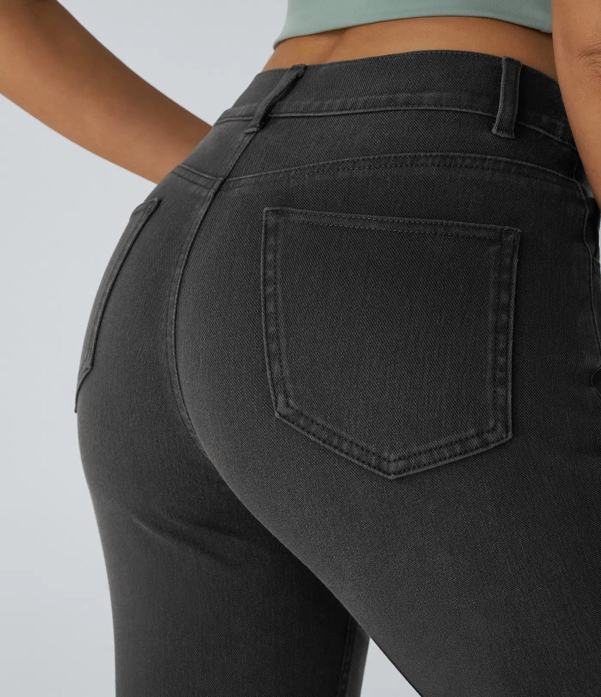 High Waist Straight Leg Pull On Jeans 18