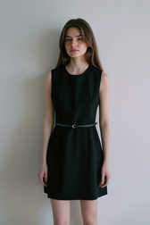 Sleeveless Cinched A Line Chic Work Dress
