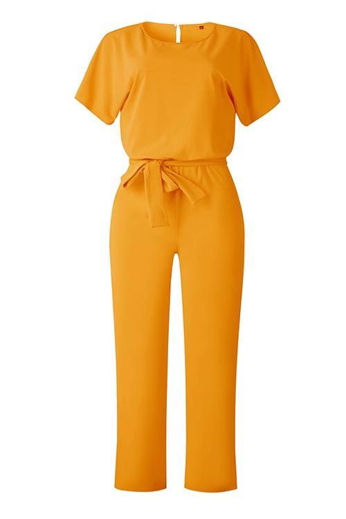 Short Sleeve Knot Jumpsuit