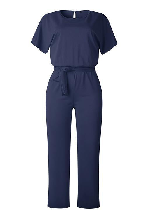 Short Sleeve Knot Jumpsuit