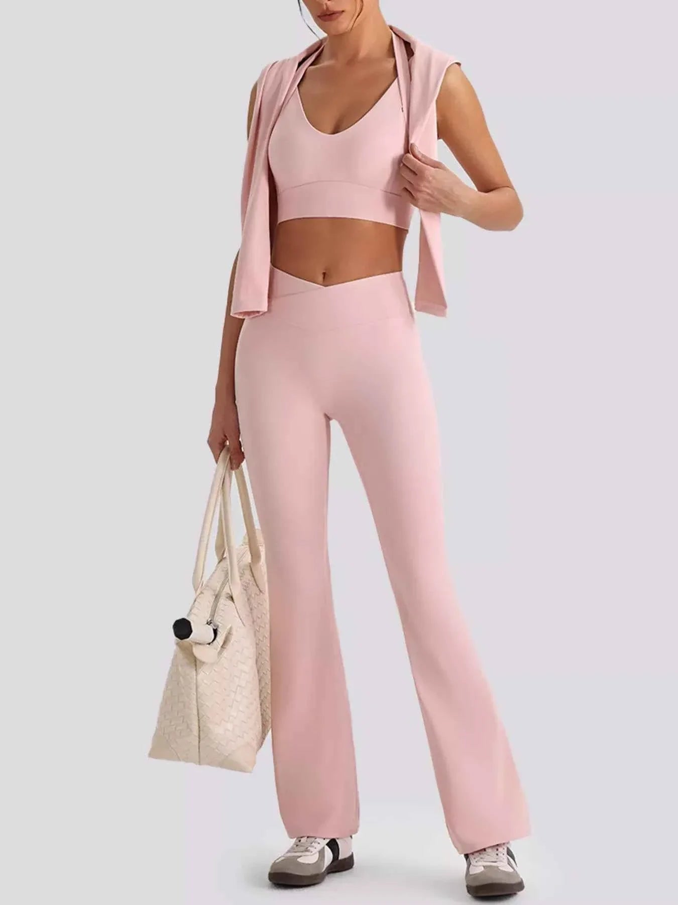 Seamless Criss-Cross V-Neck Tank and Leggings Active Set