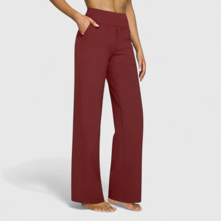 High Waist Wide Leg Pants with Pockets