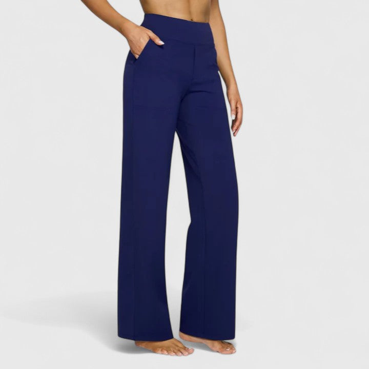 High Waist Wide Leg Pants with Pockets