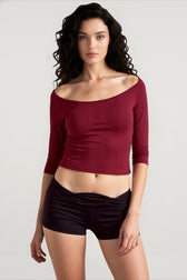 Low Cut U Neck Solid Color Slim Cami Top