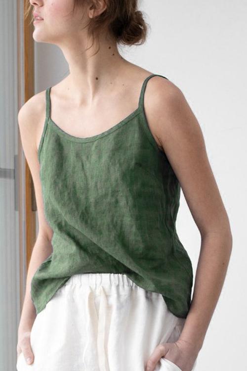 Solid Linen Tank Top