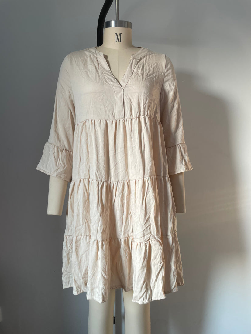 Solid Color Sexy Dress Spring Summer Casual Seaside Vacation Short A Line