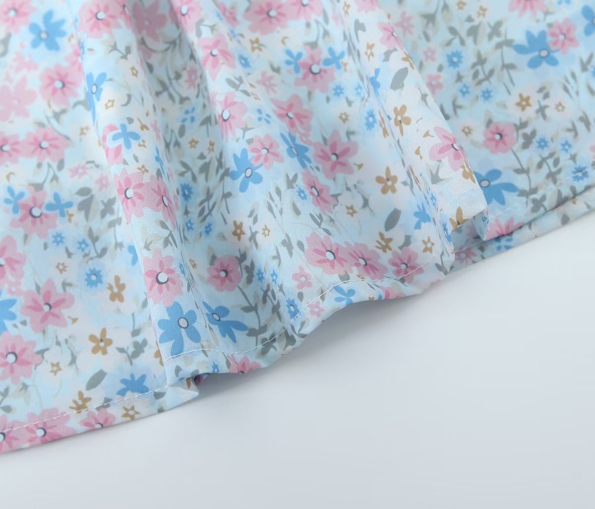 Floral Print Sweetheart Neck Puff Short Sleeve Babydoll Mini Dress 12