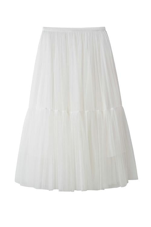 Patchwork Gauze Bubble Skirt