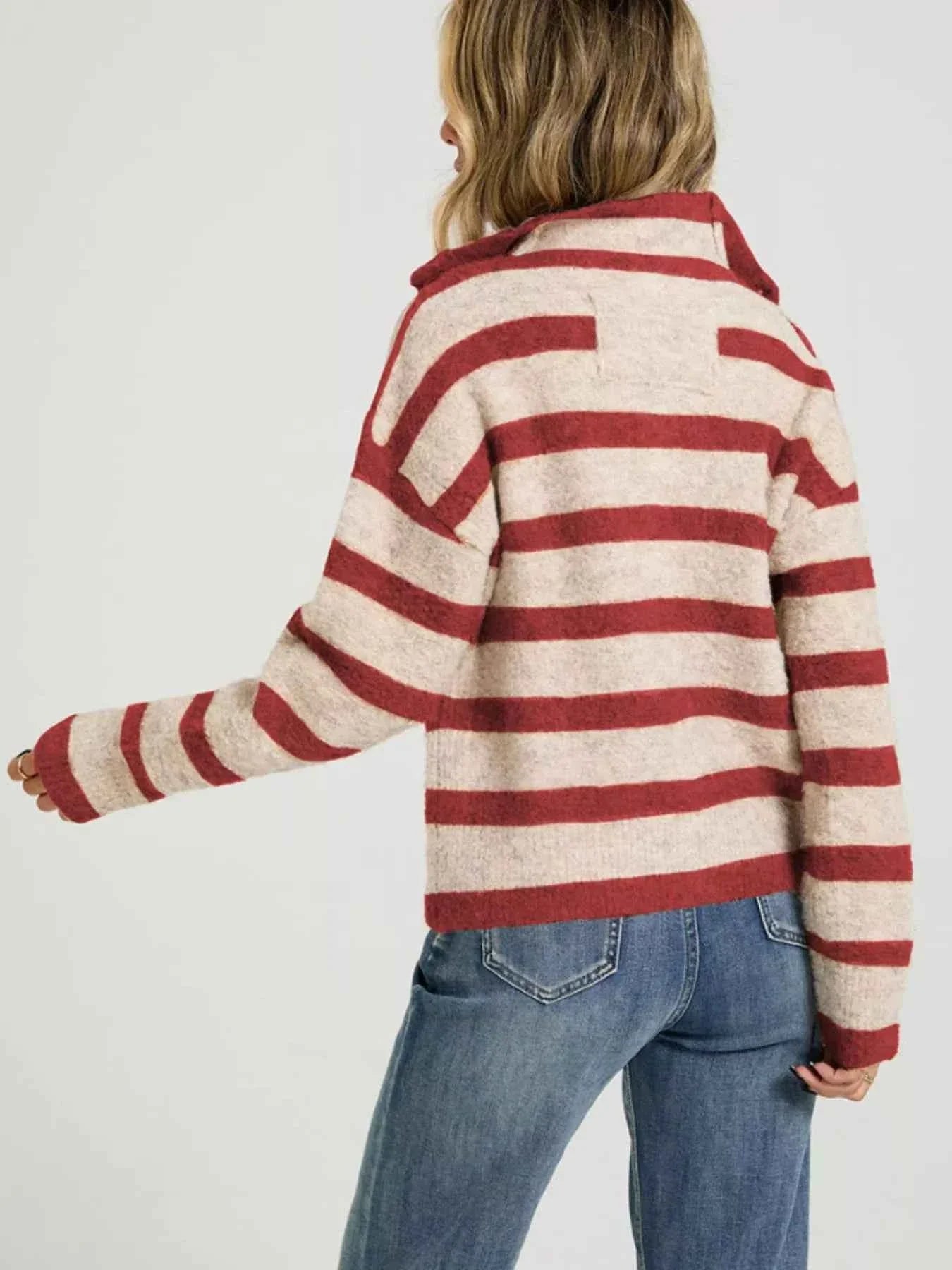 Striped Fuzzy Knit Cardigan