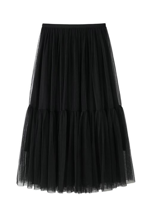 Patchwork Gauze Bubble Skirt