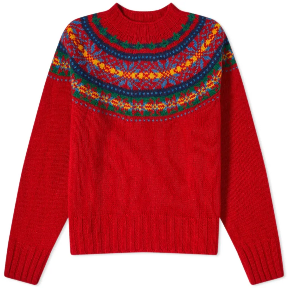Fair Isle Crew Neck Knit Sweater