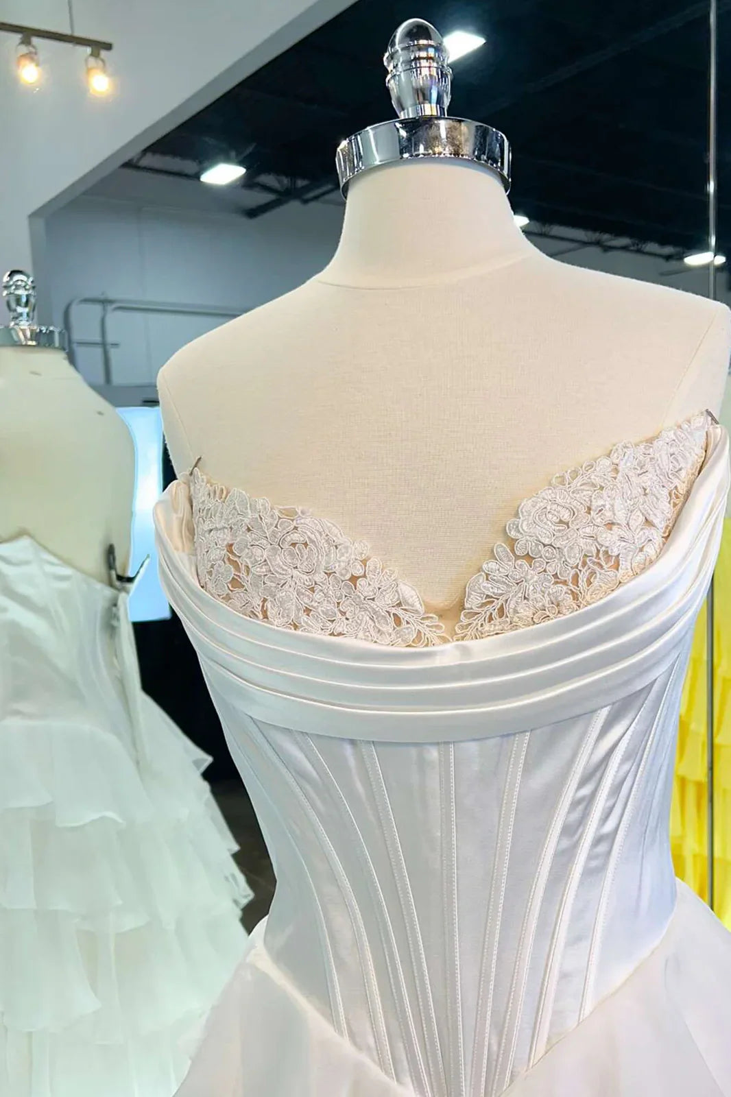 Lovely Yellow A-Line Sweetheart Long Tiered Prom Dress with Slit