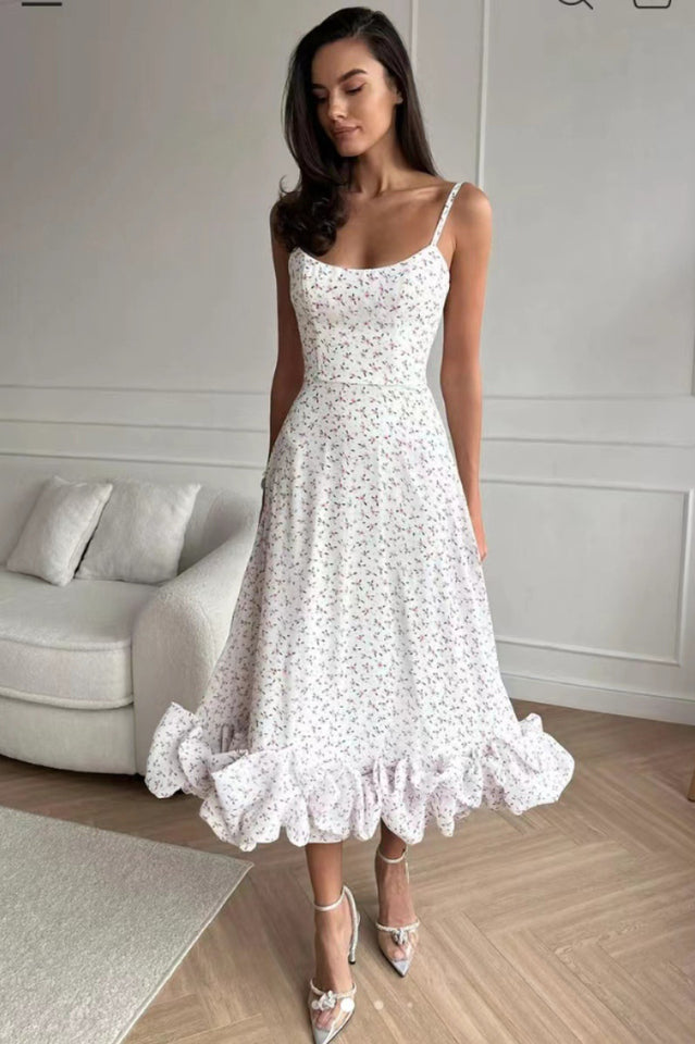 Flounce Bustier Midi Dress 12