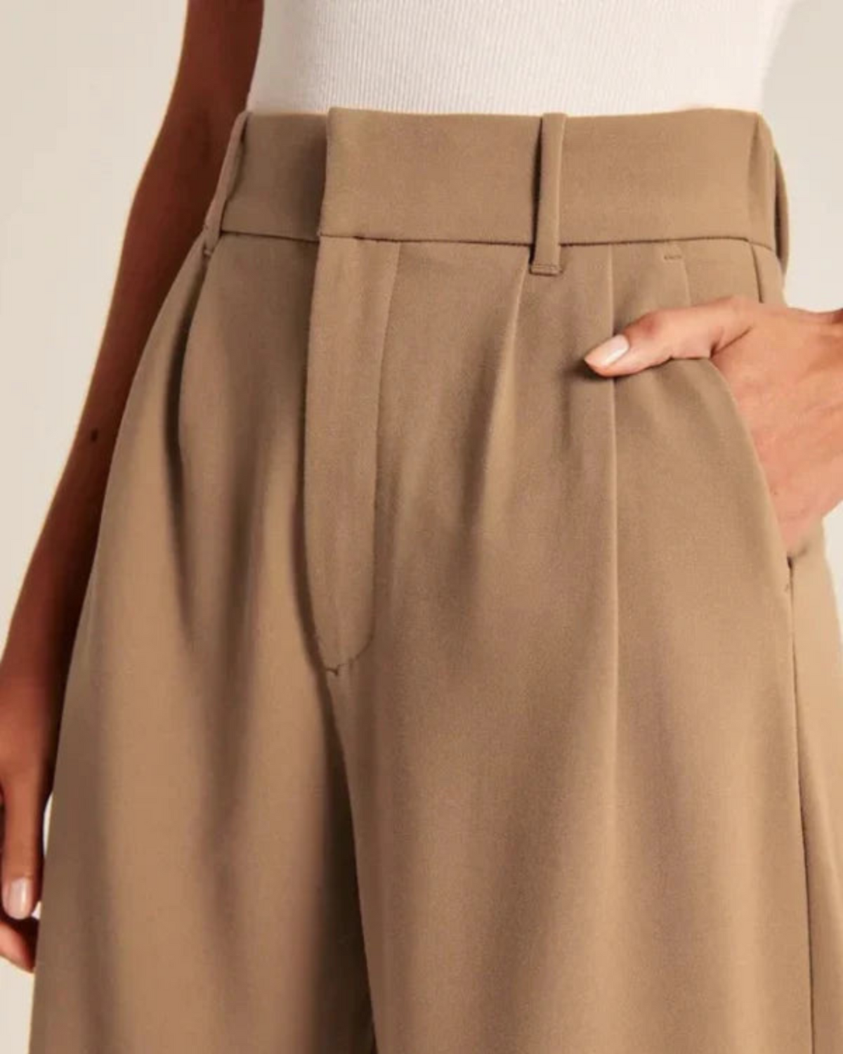 High Waist Pleated Wide Leg Trousers