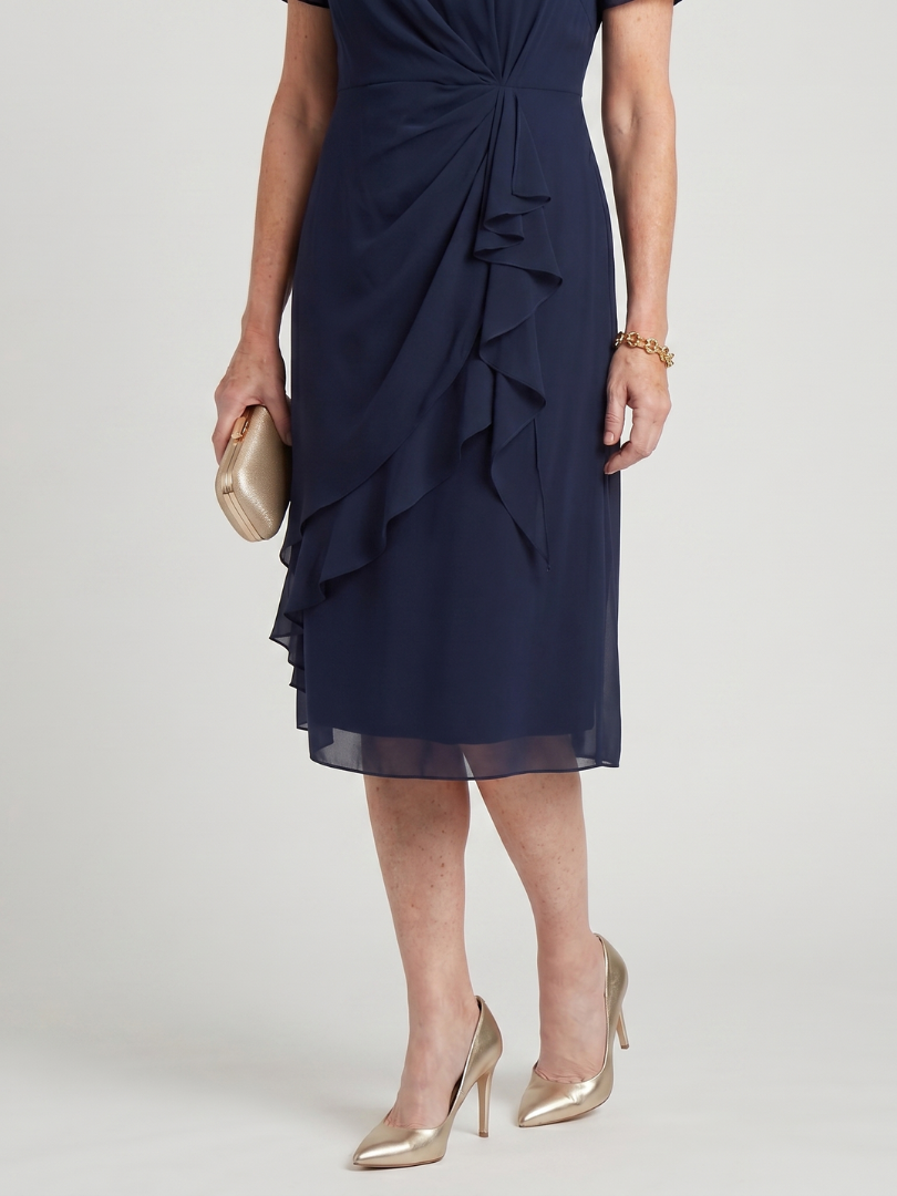 Sara - Chiffon Draped Dress