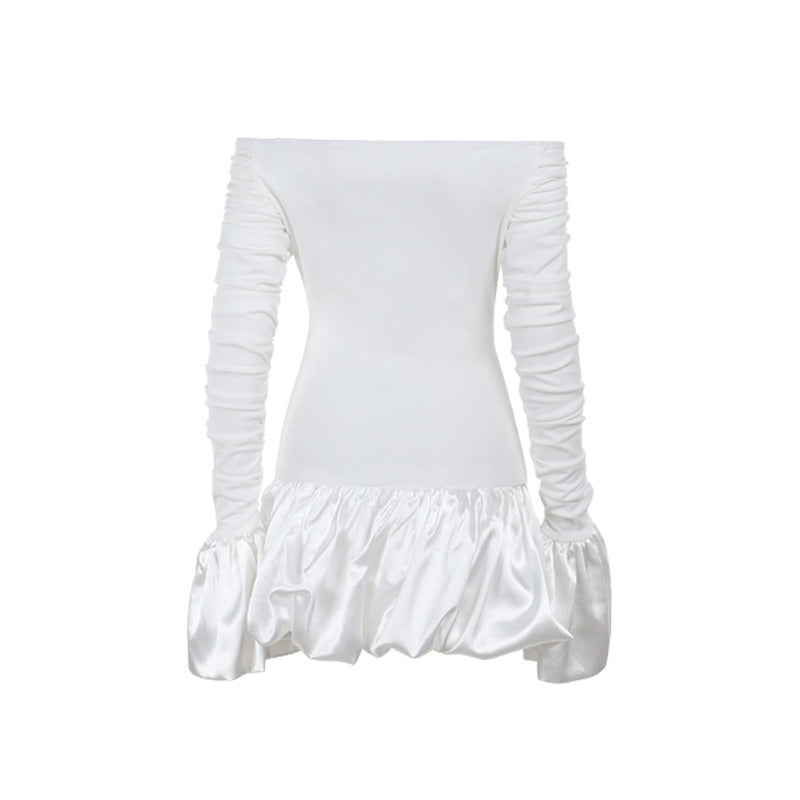Frostene Off Shoulder Mini Dress-White