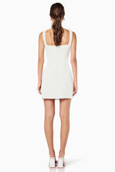 Floral Appliqué Square Neck Sleeveless Bodycon Mini Dress 8
