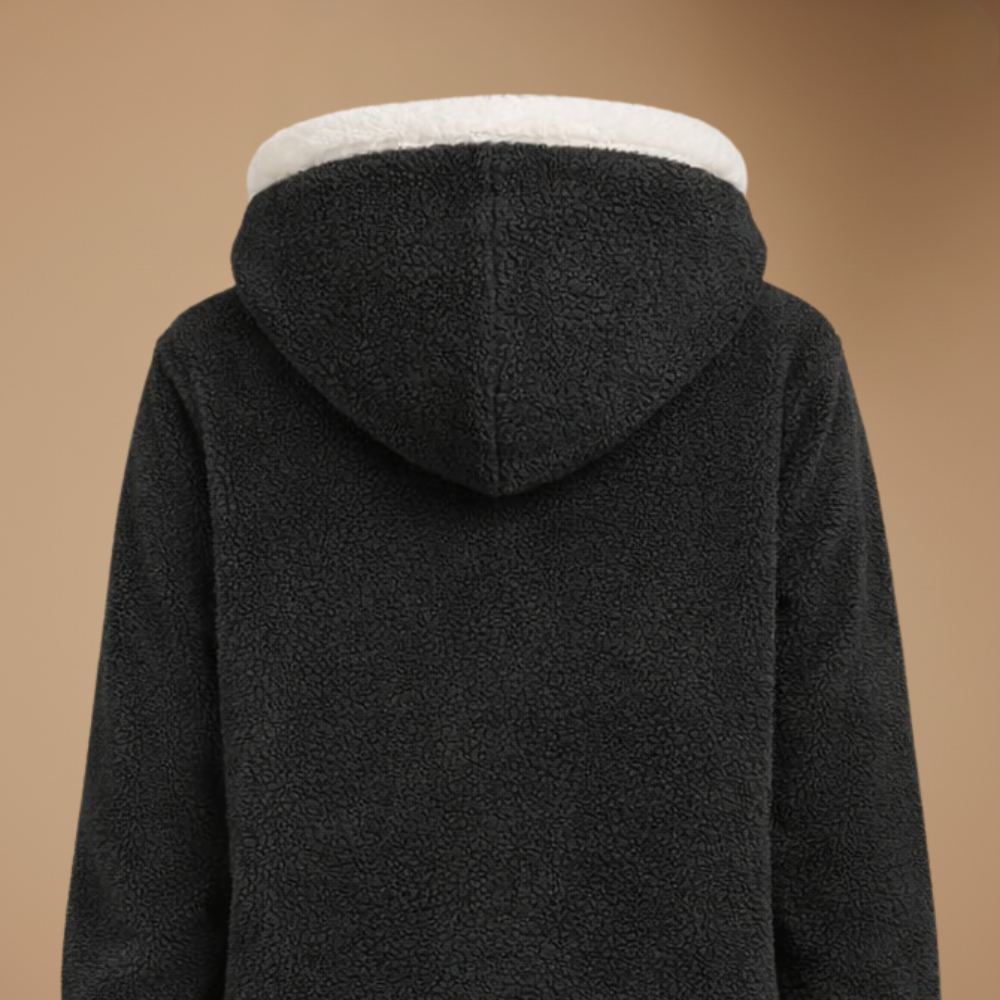 Women's Loose-Fit Fleece Hooded Jacket