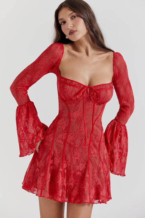 Days of Beauty Lace Long Sleeve Mini Dress - 3 Colors - View 18